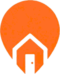 Logo de CercaYa: un pin de ubicación con una casa
